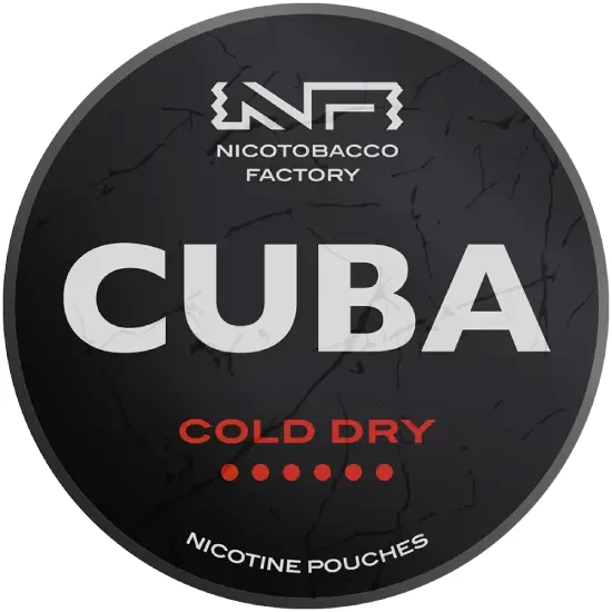 CUBA Black Cold Dry 43mg nicotine pouches can