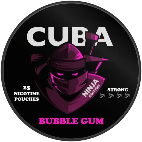 CUBA Ninja Bubble Gum 15.6mg nicotine pouches can