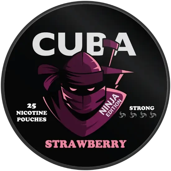 CUBA Ninja Strawberry 15.6mg nicotine pouches can