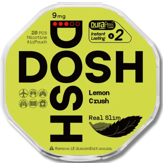DOSH Lemon Crush 9mg nicotine pouches can