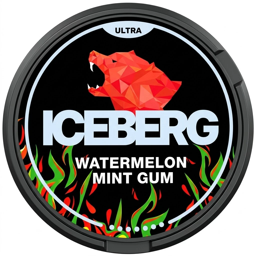 ICEBERG Watermelon Mint Gum 56mg nicotine pouches can