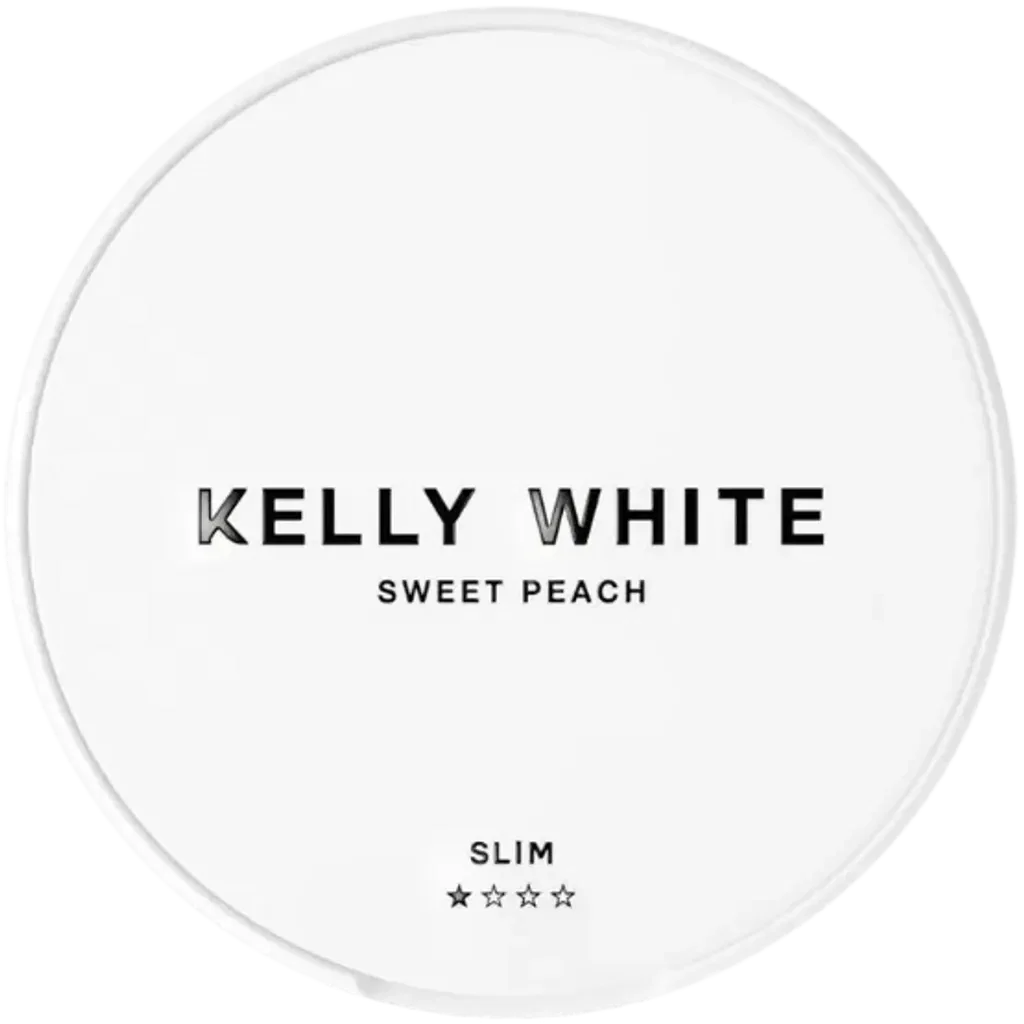 Kelly White Sweet Peach 4mg nicotine pouches can