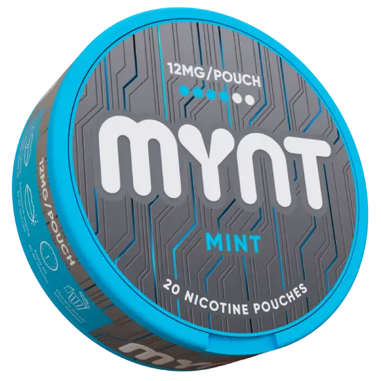 MYNT Mint 12mg nicotine pouches can, side view