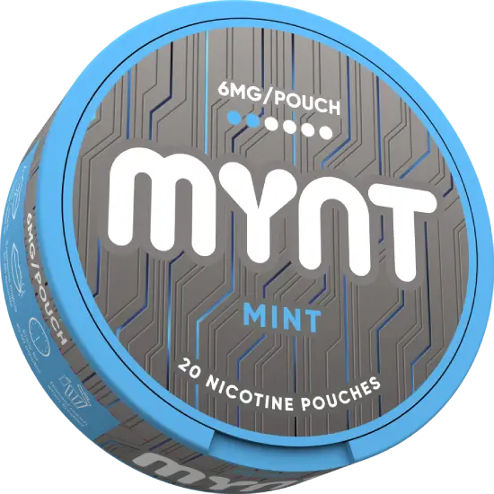 MYNT Mint 6mg nicotine pouches can, side view