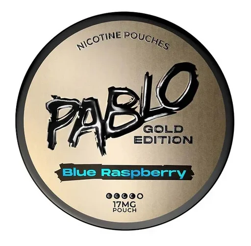 PABLO Gold Blue Raspberry 17mg nicotine pouches can