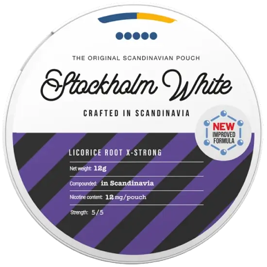 Stockholm White Licorice Root 12mg nicotine pouches can