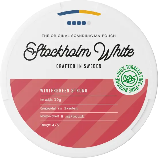 Stockholm White Wintergreen 8mg nicotine pouches can
