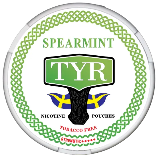 TYR Spearmint 12mg nicotine pouches can