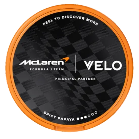VELO McLaren Spicy Papaya 8mg nicotine pouches can