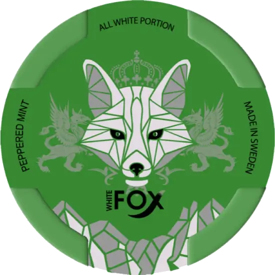 White Fox Peppered Mint 14.3mg nicotine pouches can